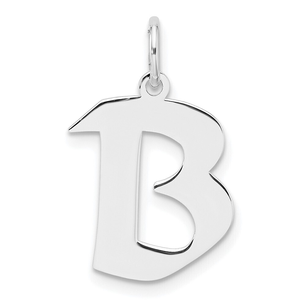 Kazi Luxury Small Silver Rhodium-plated Artisan Block Letter B Initial Charm